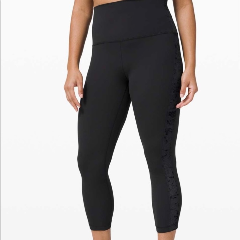Special Edition Lululemon Align Super High Rise Crop Velvet Side Stripe 23”